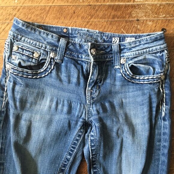 Miss Me 27 Easy Boot Fleur de Lis bling jeans - Picture 3 of 5